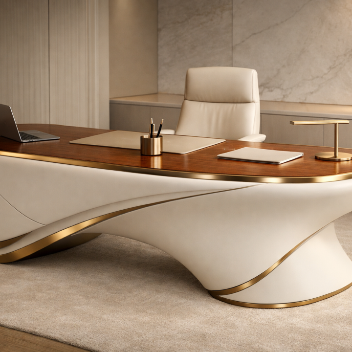 The "Lumina" Premium Curved Desk