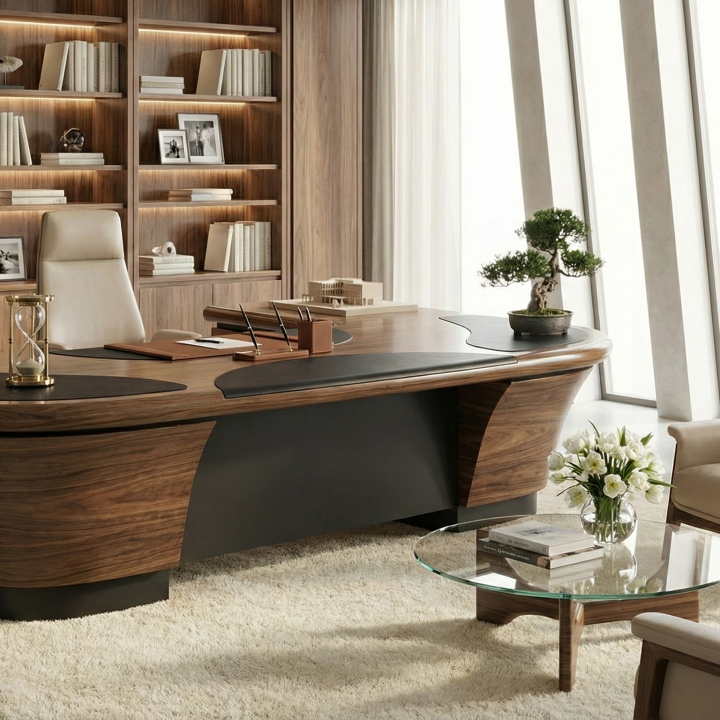 The "Solstice" Curved Command Desk